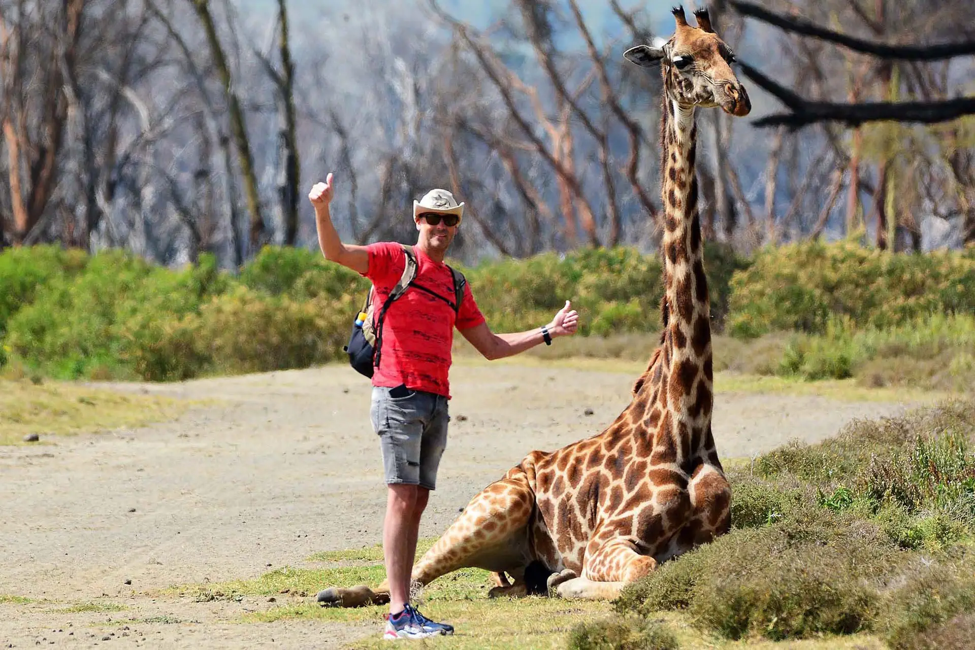 Crescent Island bij Lake Naivasha in Kenia tijdens game walk met LAZY LION SAFARIS